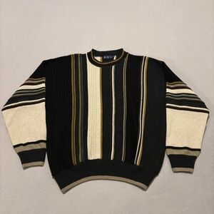 BHC Sweaters Size Large Colorblock Fall Winter Outdoor Knit‎ Casual Vintage Y2K